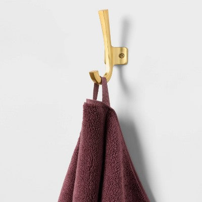 2pk Spa Plush Hand Towel Set Dark Mauve - Threshold