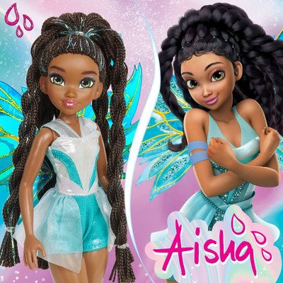 Winx Club Aisha Fairy 10.5" Fashion Doll with Glitter Outfit and Removable Wings