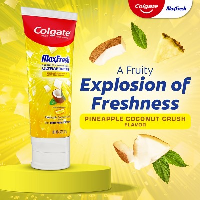 Colgate Max Fresh Anticavity Fluoride Toothpaste - Pineapple Coconut Crush with Mint - 4.5oz
