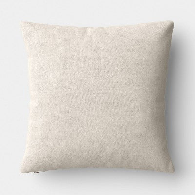 Square Chunky Linen Pillow with Exposed Zipper Charcoal - Threshold (LOCAL PICKUP ONLY)