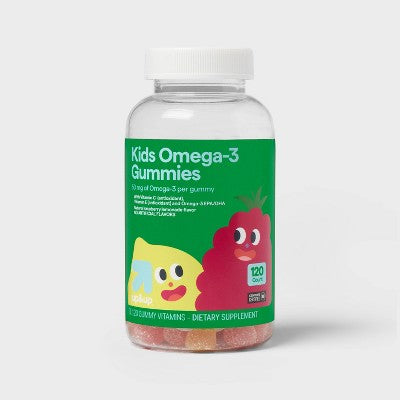 Kids' Omega-3 Gummies - Lemonade, Strawberry, & Cherry - 120ct - up&up
