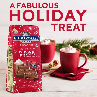 Ghirardelli Christmas Candy Milk Chocolate Peppermint Hot Cocoa Squares - 5.3oz