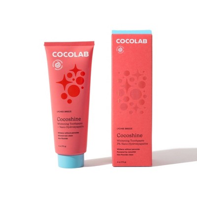 Cocolab Cocoshine Whitening Non-Fluoride Nano Hydroxyapatite Toothpaste - Lychee Breeze - 4oz