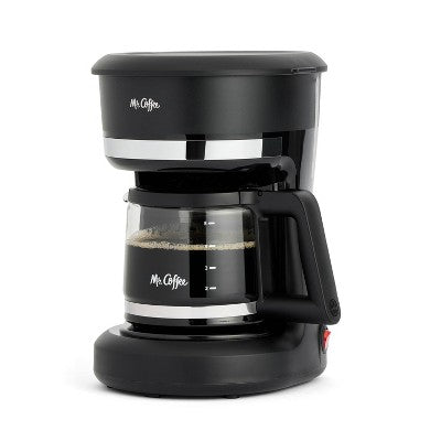 Mr. Coffee 5 Cup Switch Coffee Maker Black: Small Drip Coffee Machine, Electric, Paper Filter, 25 oz Capacity