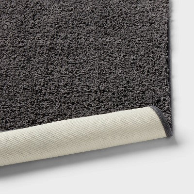 20"x34" Performance Plus Plush Non Skid Bath Rug Dark Gray - Threshold