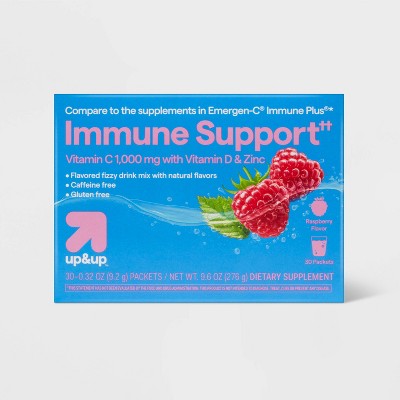 Vitamin C + D Immune Support Powder - Raspberry - 30ct - up&up