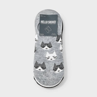 Women's Cats 3pk Liner Socks - Heather Gray/White/Black 4-10