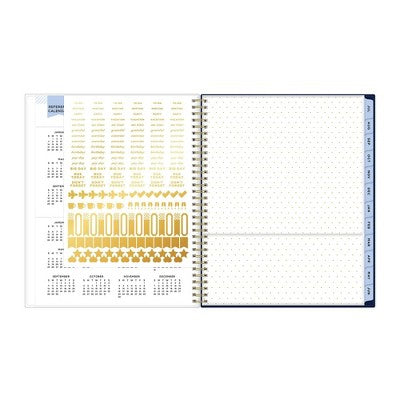 Day Designer 2024-25 Weekly/Monthly Planner 11"x8.5" Wirebound Blue Bouquet: Adult Stationery, July-June Calendar, Tabs