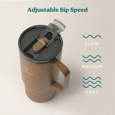 Reduce 24oz Hot1 Vacuum Insulated Stainless Steel Travel Mug with Steam Release Lid Brown: Dishwasher-Safe