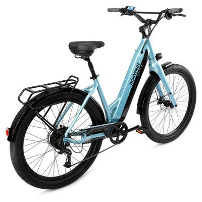 Schwinn Adult Coston DX 27.5" Step Through Hybrid Electric Bike - Blue L/XL (LOCAL PICKUP ONLY)