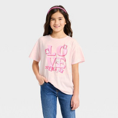 Girls' Miffy Valentine's Day Short Sleeve Graphic T-Shirt Pink M
