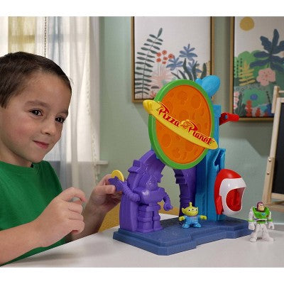 Imaginext Disney and Pixar Toy Story Pizza Planet Playset with Action Figure and Toy Rocket