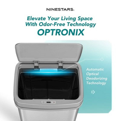 Nine Stars Odor Neutralizing Touchless Infrared Motion Sensor Trash Can Rectangular (LOCAL PICKUP ONLY)