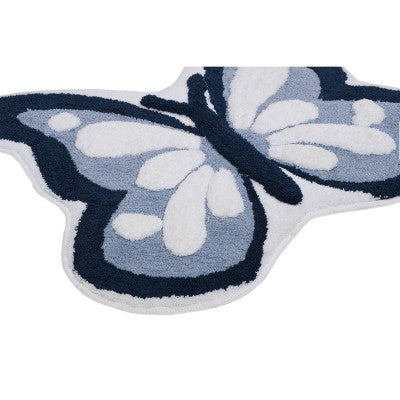 24"x26" Butterfly Non-Skid Bath Rug Blue - NatureStep (LOCAL PICKUP ONLY)