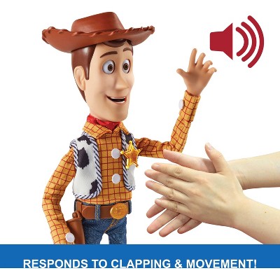 Disney and Pixar Toy Story 5 Ultimate Action Woody Figure, Simple & Animated Mode, 16" Posable