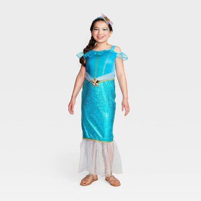 Kids' Ethereal Mermaid Halloween Costume Dress with Headpiece M - Hyde & EEK! Boutique