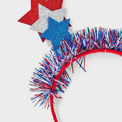 Americana Star and Tinsel Headband - Red/White/Blue