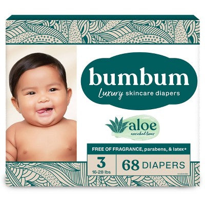 bumbum Luxury Skincare Disposable Diapers - Size 3 - 68ct