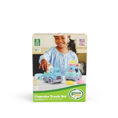 Green Toys Cupcake Trucks: Recycled Plastic Toy Set, Includes 16 Pieces
