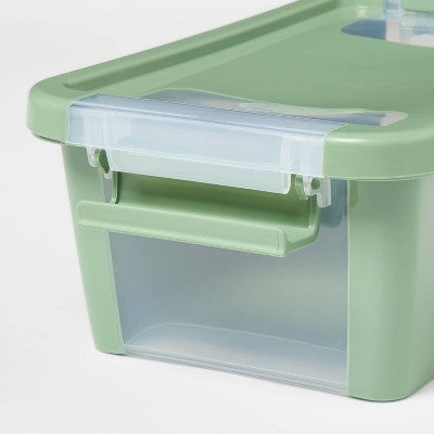 4pk Latching Window Utility Storage Boxes Extra Small Versatile Green - Brightroom