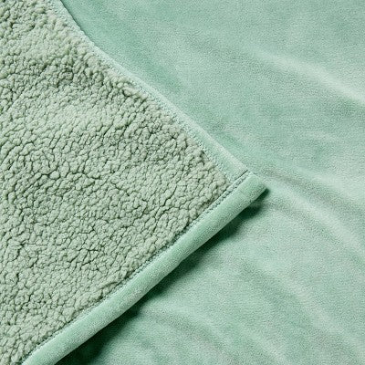 Micromink Shearling Baby Blanket - Green - Cloud Island: Baby 40"x30", Solid Pattern