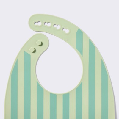 Silicone Bibs - Green Bunnies and Stripe - 2pk - Cloud Island