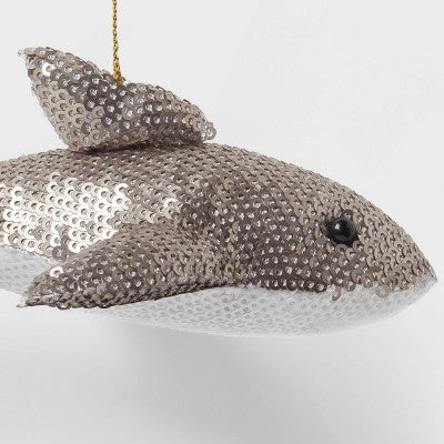Sequined Fabric Shark Christmas Tree Ornament - Wondershop: String Sequins Felt Christmas Ornaments, Indoor Decor