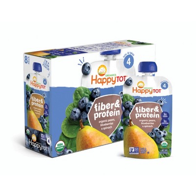 HappyTot Fiber & Protein Organic Pears Blueberries & Spinach Baby Food - 4oz