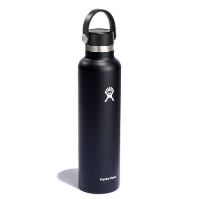 Hydro Flask 24oz Standard Mouth Bottle - Black: Double-Wall, BPA-Free, Leakproof