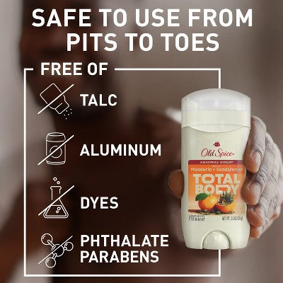 Old Spice Total Body - Whole Body Deodorant - Mandarin & Sandalwood - 3oz