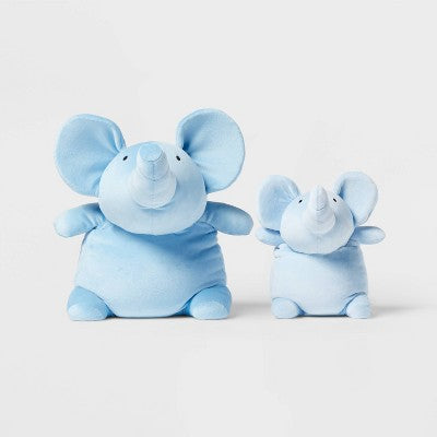 Elephant and Baby Weighted Plush Kids' Throw Pillow Blue - Pillowfort (LOCAL PICKUP ONLY)