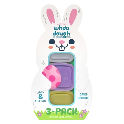 Chuckle & Roar Whoa Dough Easter Bunny Basket Stuffer White Purple and Yellow Air-Dry Modeling Dough Non-Toxic Sensory Kids' Ages 3+