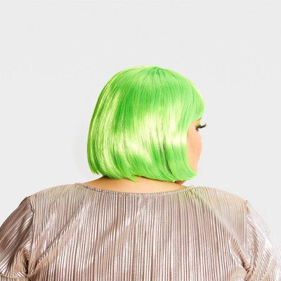 Adult Light Up Hot Neon Green Bob Halloween Costume Wig - Hyde & EEK! Boutique