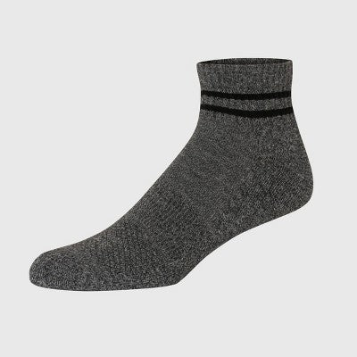 Hanes Premium Men's Comfort Fit Ankle Socks 4pk - Black/Gray 6-12: Arch Support, Moisture Wicking
