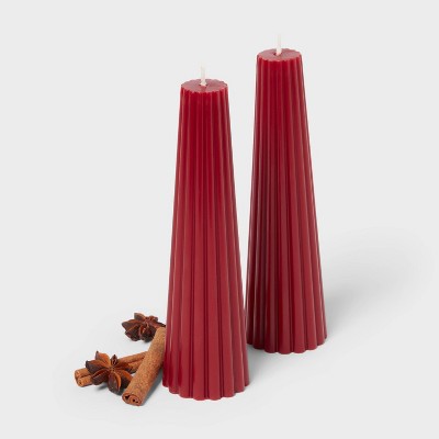 Set of 2 Holiday Hearth Taper Candles - Threshold