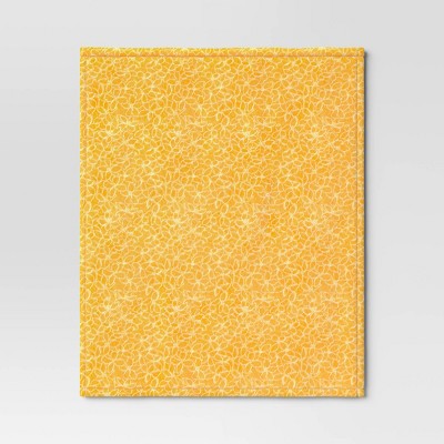 Floral Printed Plush Throw Blanket Yellow - Room Essentials