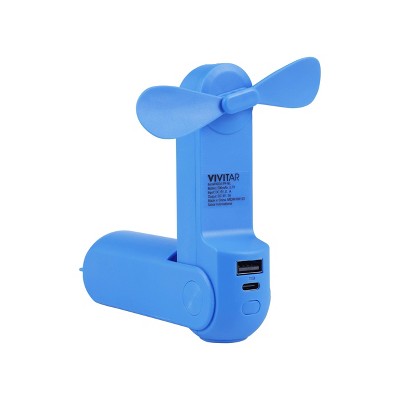 Vivitar 500mAh Power Bank Fan - Blue