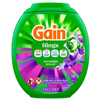 Gain Flings Moonlight Breeze Laundry Detergents - 102ct