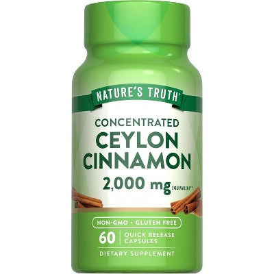 Nature's Truth Ceylon Cinnamon 2000mg with Chromium | 60 Capsules