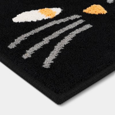 19"x21" Halloween Cat Face Bath Rug Black - Hyde and EEK! Boutique