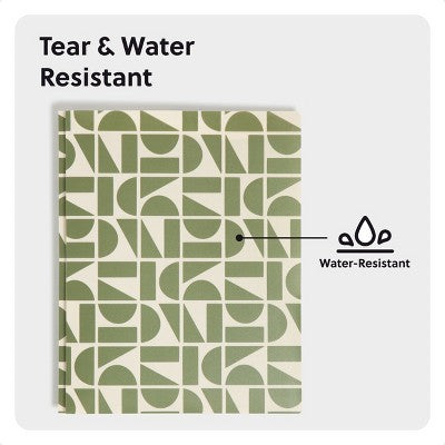 U Brands 2 Pocket Fashion Plastic Folder Off Beat Geo Green