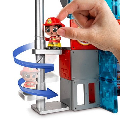 Tile Town Fire Station Magnetic Tiles Playset