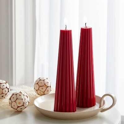 Set of 2 Holiday Hearth Taper Candles - Threshold