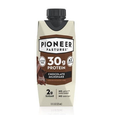 Pioneer Pastures A2 High Protein Milkshake - 30g Protein - Chocolate - Lactose Free - 4pk/11 fl oz