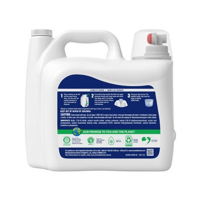 Arm & Hammer Sensitive Skin Free Clear Liquid Laundry Detergent 170 Loads - 170oz: Dermatologist Tested, Phosphate-Free
