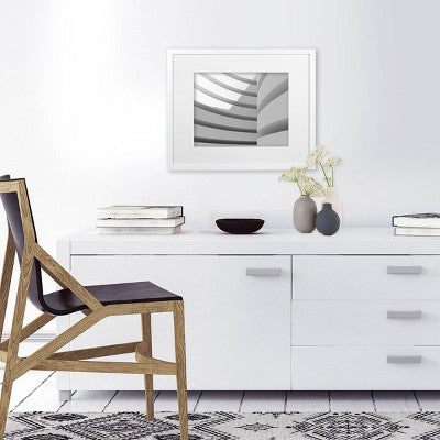 16" x 20" Matted to 11"x 14" Thin Gallery Frame White - Threshold: Modern Wall Decor, Beveled Acid-Free Mat