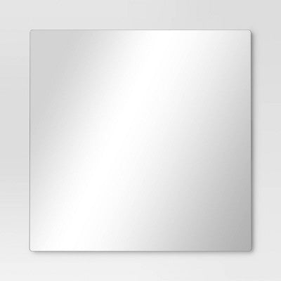 (Set of 4) 12"x12" Frameless Mirrors Silver - Room Essentials: Modern Square Wall Mount, No Frame Required
