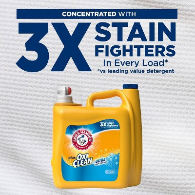 Arm & Hammer Plus OxiClean Ultra Stain Fighters Fresh Scent Liquid Detergent 154 Loads - 200oz