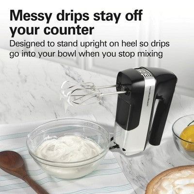 Hamilton Beach 6 Speed Hand Mixer Ultimate Speed Control 62631: 250W Black Handheld Mixer for Kitchen, Dishwasher-Safe Parts