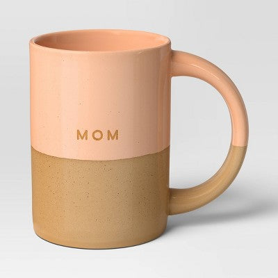 14oz Stoneware Mom Dipped Clay Mugs Peach - Room Essentials